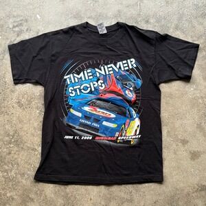 Vintage NASCAR Michigan Speedway Grand Prix‎ Time Never Stops T-Shirt